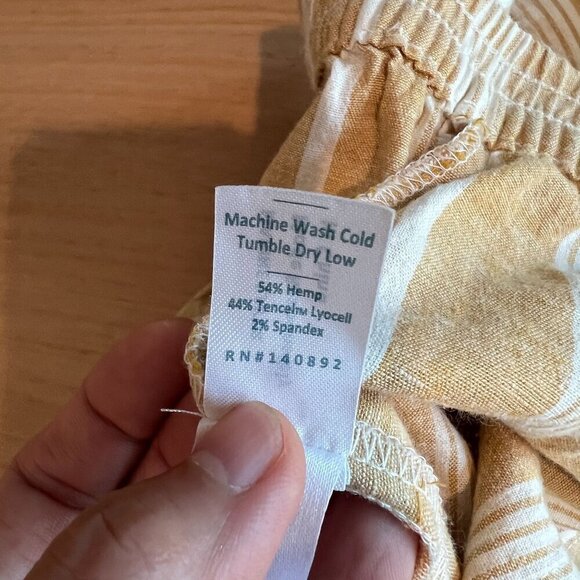 Marine Layer Franki Wide Leg Pant Extra Small in Gold Stripe - Picture 7 of 11